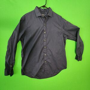 Polo Ralph Lauren Shirt Benford Mens XL Button Up Linen Cotton Long Sleeve Blue